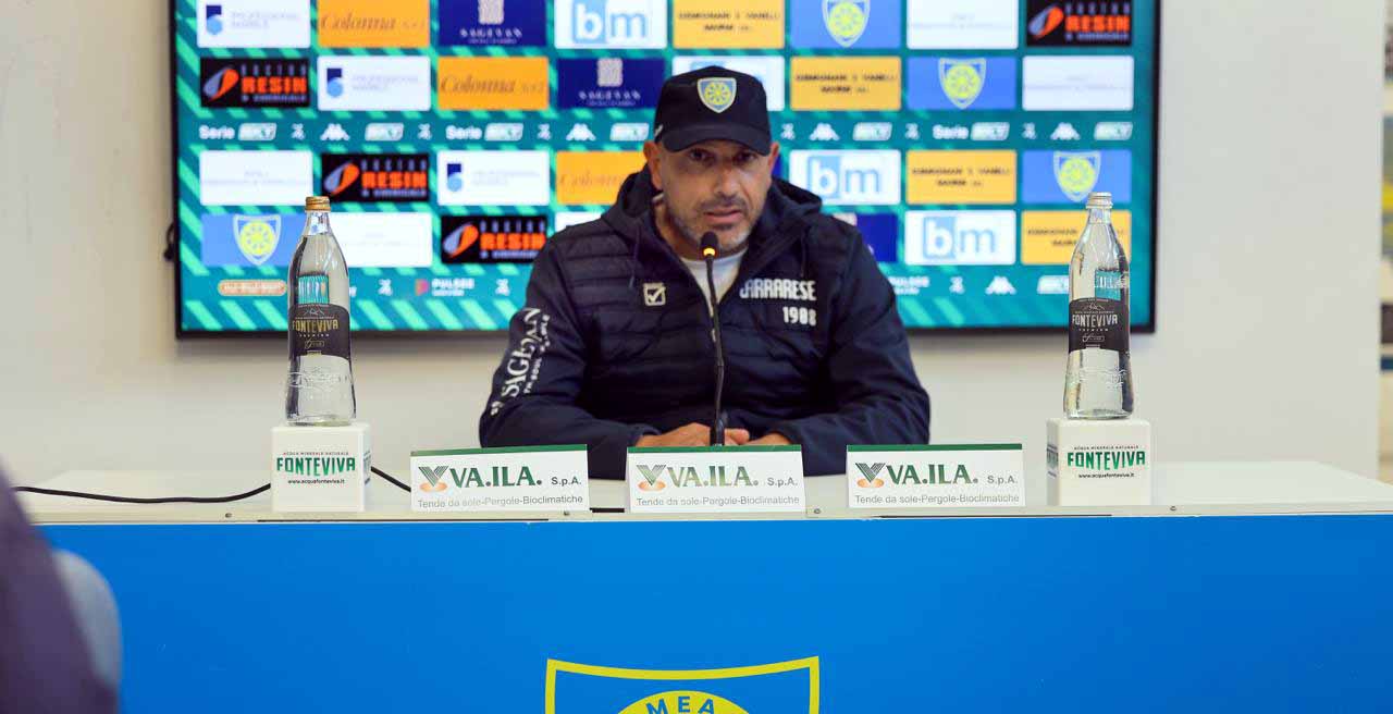 Carrarese- la conferenza di mister calabro