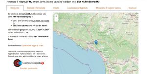 Terremoto alle 8,13 del 25 marzo 26