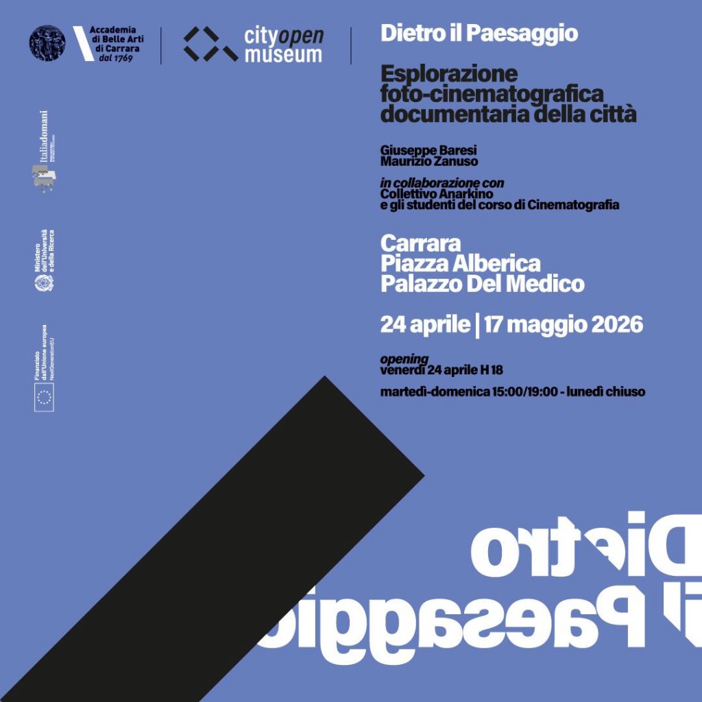 locandina Dietro il paesaggio - mostra ABBAA - Carrara 24.04-17.05 2026