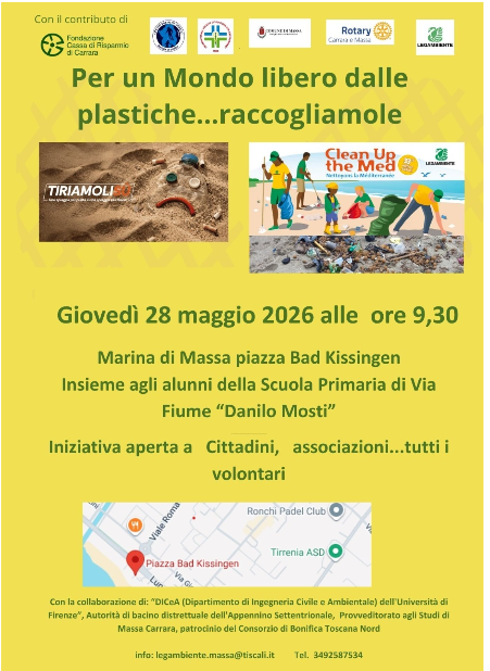 volantino evento raccolta microplastiche