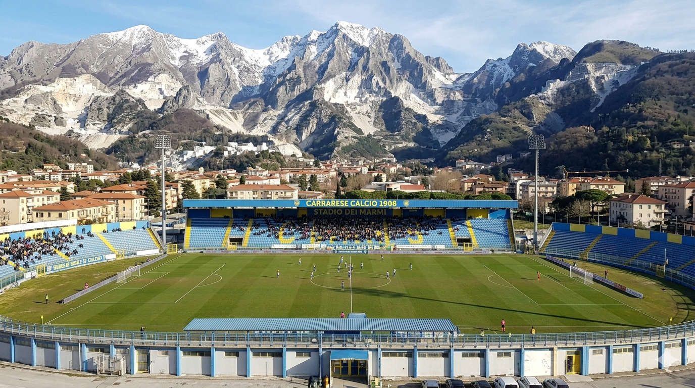 La carrarese e pronta alla nuova stagione, allo stadio dei marmi.