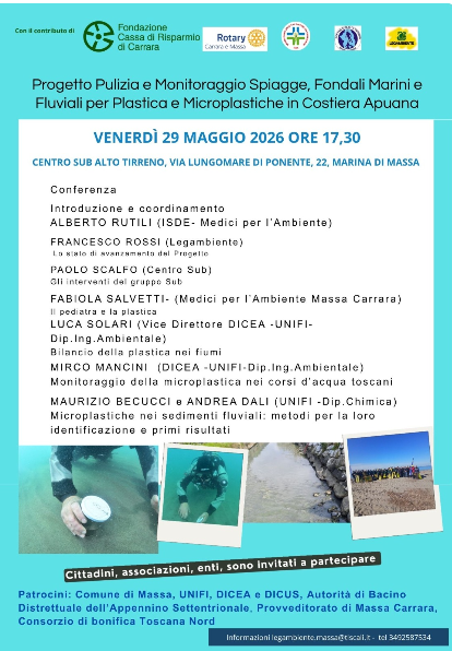 Volantino evento monitoraggio spiagge, fondali marini e fluviali